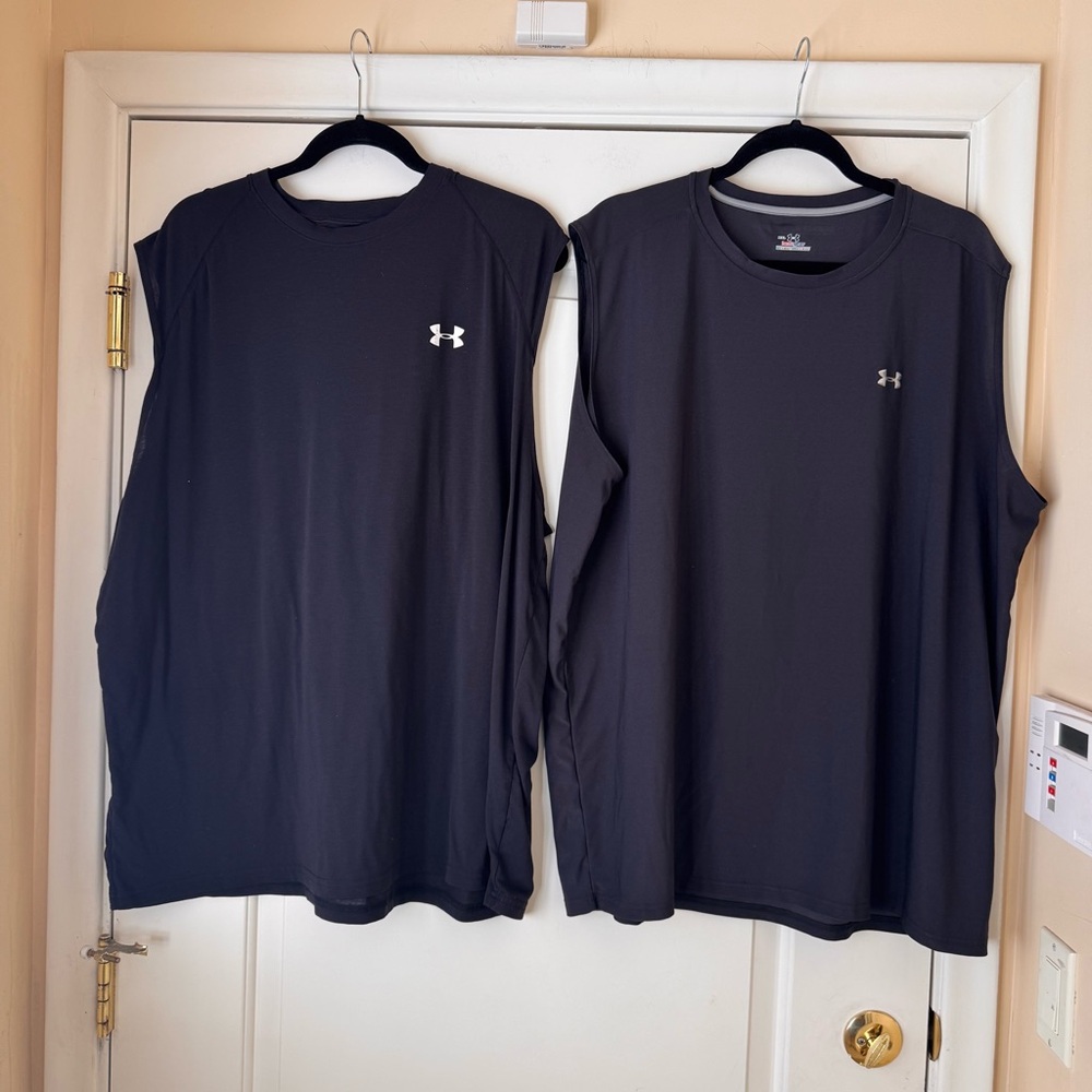 Under Armour Lot of 2 Black Sleeveless Shirts Men’s XXL